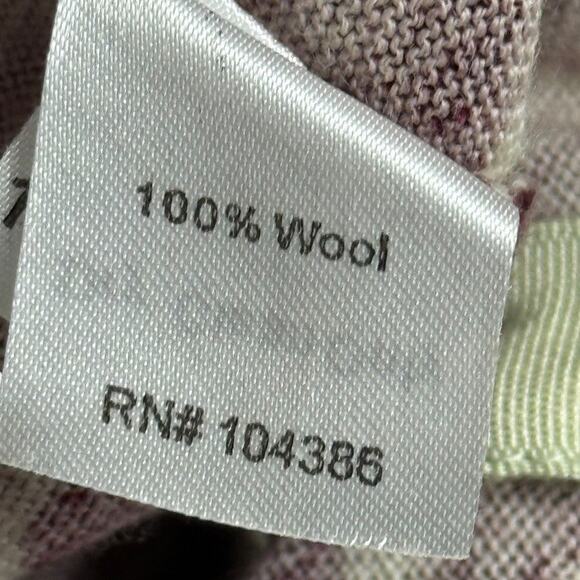 Garnet Hill Womens 100% Wool Floral Button Up Cardigan Thin Sweater Burgundy XL - Picture 15 of 16